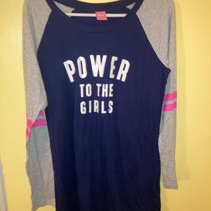 Grey and pink pajama shirt from Walmart.